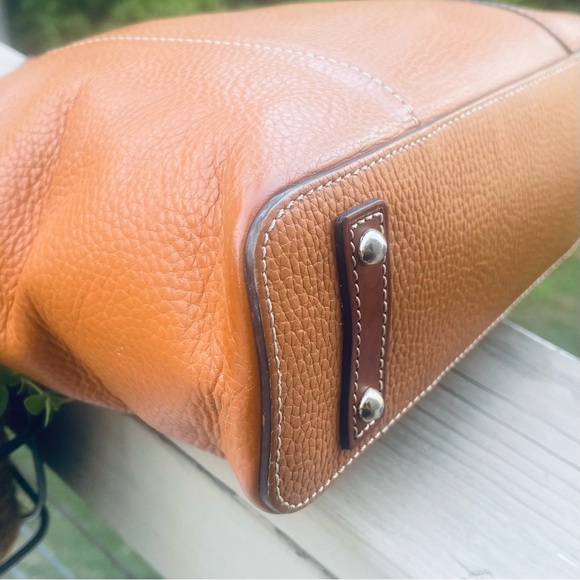 Dooney And Bourke Lexington Shopper Pebbled Leather Shoulder Tote Bag Camel Tan - Picture 11 of 16